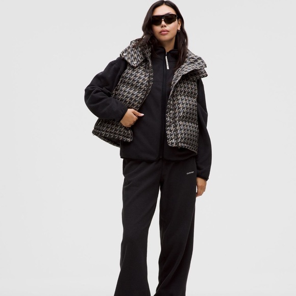 Lululemon Wunder Puff Cropped Vest *Graphic, Horizon Houndstooth Brown Multi, 6 - Picture 11 of 14